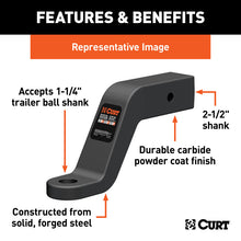 Load image into Gallery viewer, Curt Commercial Duty Forged Ball Mount (2-1/2in Shank 20000lbs 6in Drop)