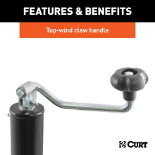 Carica l&#39;immagine nel visualizzatore di Gallery, Curt Pipe-Mount Swivel Jack w/Top Handle (5000lbs 10in Travel)