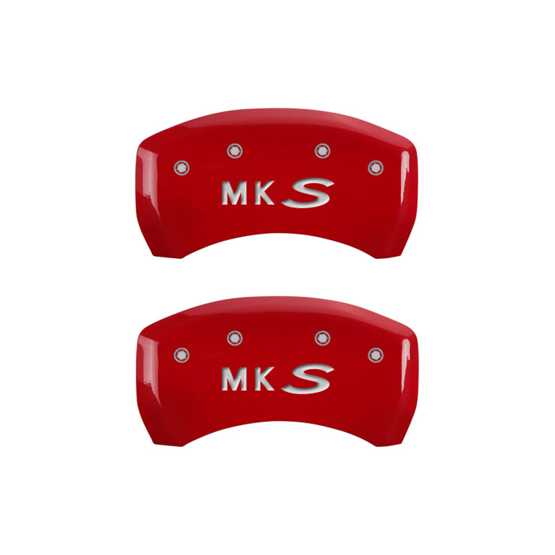 MGP 4 Caliper Covers Engraved Front Lincoln Engraved Rear MKS Yellow finish black ch