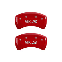 Cargar imagen en el visor de la galería, MGP 4 Caliper Covers Engraved Front Lincoln Engraved Rear MKS Red finish silver ch