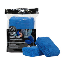 Laden Sie das Bild in den Galerie-Viewer, Chemical Guys Monster Fluff Plush Microfiber Applicator - 3in x 5in x 2in - Blue - 2 Pack (P24)