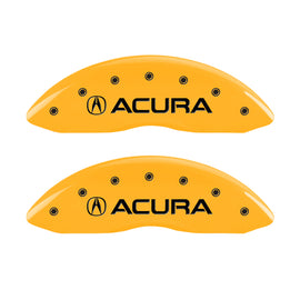 MGP 4 Caliper Covers Engraved Front & Rear Acura Yellow Finish Black Char 2016 Acura RDX