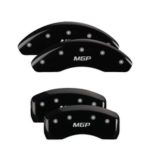 Charger l&#39;image dans la galerie, MGP 4 Caliper Covers Engraved F &amp; R Chevy Racing Black Finish Silver Char 2019 Chevrolet Bolt EV