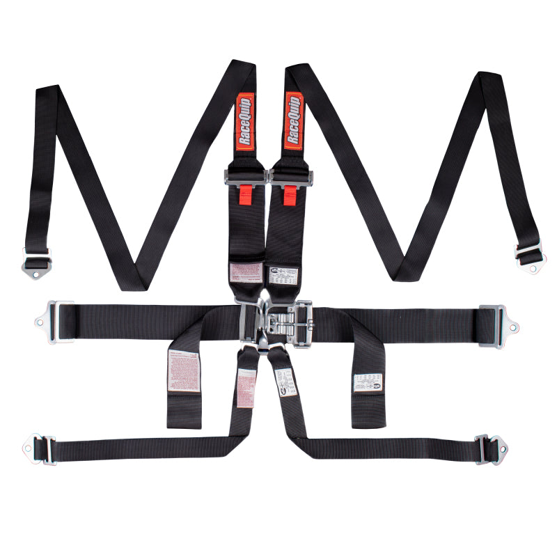 RaceQuip Black L & L 6pt HNR Seat Belt - 2to4wheels