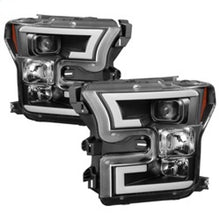 Cargar imagen en el visor de la galería, Spyder Ford F150 2015-2017 Projector Headlights - Light Bar DRL LED - Black PRO-YD-FF15015-LBDRL-BK