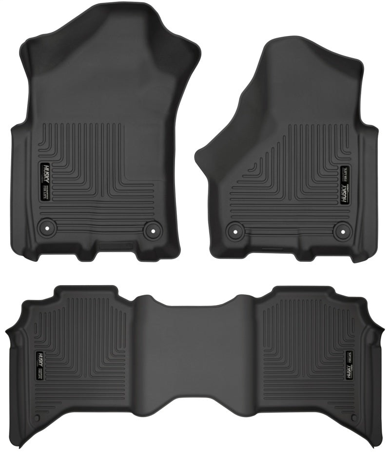 Husky Liners 19-21 Ram 2500/3500 Crew Cab Weatherbeater Black Front & 2nd Seat Floor Liners - 2to4wheels