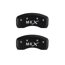 Cargar imagen en el visor de la galería, MGP 4 Caliper Covers Engraved Front Lincoln Engraved Rear MKX Red finish silver ch