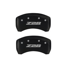Charger l&#39;image dans la galerie, MGP 4 Caliper Covers Engraved Front Gen 4/Camaro Engraved Rear Gen 4/Z28 Red finish silver ch