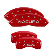 Carica l&#39;immagine nel visualizzatore di Gallery, MGP 4 Caliper Covers Engraved Front &amp; Rear Acura Red finish silver ch
