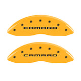 MGP 4 Caliper Covers Engraved Front Gen 5/Camaro Engraved Rear Gen 5/SS Yellow finish black ch