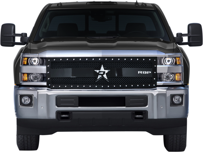 RBP RX-3 Series Studded Frame 1pc. Grille 15-17 Chevrolet Silverado HD 2500/3500 - Black