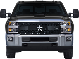 RBP RX-3 Series Studded Frame 1pc. Grille 15-17 Chevrolet Silverado HD 2500/3500 - Black