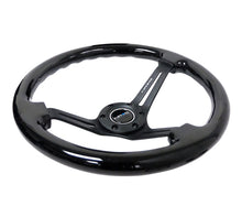 Charger l&#39;image dans la galerie, NRG Reinforced Steering Wheel (350mm / 3in. Deep) Blk Wood w/Blk Matte Spoke/Black Center Mark