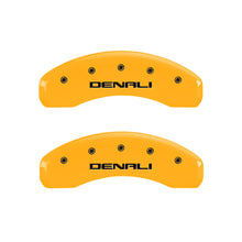 Cargar imagen en el visor de la galería, MGP 4 Caliper Covers Engraved Front &amp; Rear Denali Yellow finish black ch