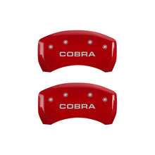 Charger l&#39;image dans la galerie, MGP Rear set 2 Caliper Covers Engraved Rear Cobra Red finish silver ch