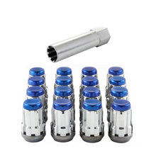 Laden Sie das Bild in den Galerie-Viewer, McGard SplineDrive Tuner 4 Lug Install Kit w/Tool (Cone) M12x1.5 / 13/16 Hex - Blue Cap (Clamshell)