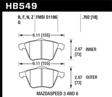 Laden Sie das Bild in den Galerie-Viewer, Hawk 07-08 Mazdaspeed3/06-07 Mazdaspeed6 HPS Street Front Brake Pads