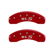 Cargar imagen en el visor de la galería, MGP 4 Caliper Covers Engraved Front Lincoln Engraved Rear MKS Red finish silver ch