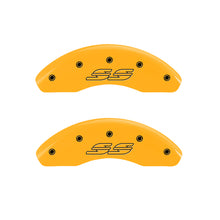 Carica l&#39;immagine nel visualizzatore di Gallery, MGP 4 Caliper Covers Engraved Front &amp; Rear Impala style/SS Yellow finish black ch