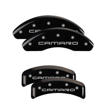 Charger l&#39;image dans la galerie, MGP 4 Caliper Covers Engraved Front &amp; Rear Cursive/Charger Yellow finish black ch
