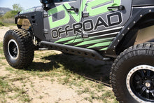 Load image into Gallery viewer, DV8 Offroad 07-18 Jeep Wrangler JK Plated Steel Rock Guard/Sliders w/ Holes (4 Door Only)