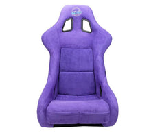 Cargar imagen en el visor de la galería, NRG FRP Bucket Seat PRISMA Edition w/ Pearlized Back/ Purple Alcantara w/ Phone Pockets - Large