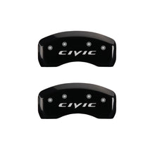 Cargar imagen en el visor de la galería, MGP 4 Caliper Covers Engraved Front Civic Engraved Rear 2015/CIVIC Black finish silver ch