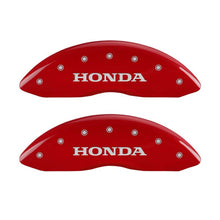 Carica l&#39;immagine nel visualizzatore di Gallery, MGP 4 Caliper Covers Engraved Front Honda Engraved Rear Pilot/2015 Red finish silver ch
