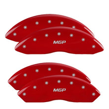 Charger l&#39;image dans la galerie, MGP 4 Caliper Covers Engraved Front &amp; Rear MGP Red Finish Silver Char 2014 Chevrolet Express 2500