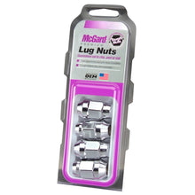 Laden Sie das Bild in den Galerie-Viewer, McGard Hex Lug Nut (Cone Seat Bulge Style) 1/2-20 / 3/4 Hex / 1.45in. Length (4-pack) - Chrome