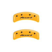 गैलरी व्यूवर में इमेज लोड करें, MGP 4 Caliper Covers Engraved Front Accord Engraved Rear Accord Yellow finish black ch