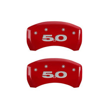 Charger l&#39;image dans la galerie, MGP Rear set 2 Caliper Covers Engraved Rear 50 Red finish silver ch