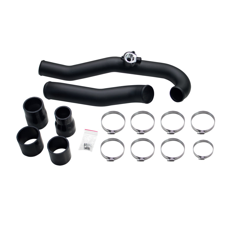 Turbosmart 15+ Mustang EcoBoost AL Charge Pipe Kit w/Hardware - Black (Stock repl. valve style)