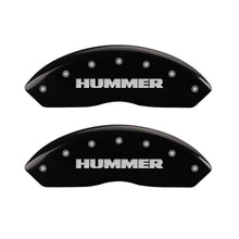 Laden Sie das Bild in den Galerie-Viewer, MGP 4 Caliper Covers Engraved Front &amp; Rear Hummer Black finish silver ch