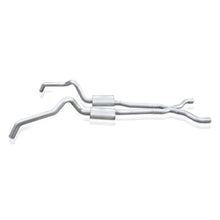 Carica l'immagine nel visualizzatore di Gallery, Stainless Works 62-67 Chevy Nova 3in Catback w/ X-Pipe Turbo Chambered Mufflers 3in Cores