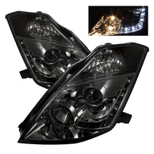 Carica l&#39;immagine nel visualizzatore di Gallery, Spyder Nissan 350Z 03-05 Projector Headlights Halogen Model Only - DRL Smoke PRO-YD-N350Z02-DRL-SM