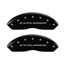 Cargar imagen en el visor de la galería, MGP 4 Caliper Covers Engraved Front &amp; Rear Explorer Black finish silver ch