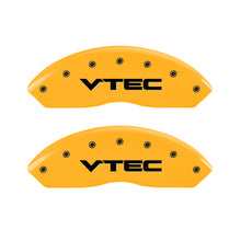 Charger l&#39;image dans la galerie, MGP 4 Caliper Covers Engraved Front &amp; Rear Vtech Yellow Finish Black Char 2007 Honda Accord