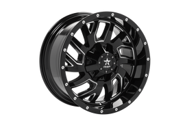 RBP 65R Glock 20x10 5x127/139.7 BP / 5 BS / -12mm Offset 78mm CB Gloss Black Machined Grooves Wheel