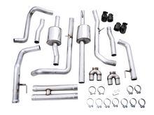 Cargar imagen en el visor de la galería, AWE Tuning 4th Gen GM 1500 6.2L 0FG Catback Split Rear Exit (w/ Bumper Cutouts) - Quad Diamond Tips