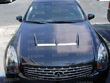 गैलरी व्यूवर में इमेज लोड करें, Seibon 03-07 Infiniti G35 Coupe JS Carbon Fiber Hood