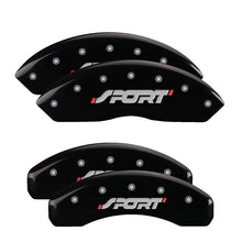 Laden Sie das Bild in den Galerie-Viewer, MGP 4 Caliper Covers Engraved Front &amp; Rear SPORT Black finish silver ch