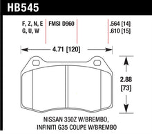 Laden Sie das Bild in den Galerie-Viewer, Hawk 2003-2004 Infiniti G35 (w/Brembo Brakes) HPS 5.0 Front Brake Pads