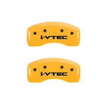 Carica l&#39;immagine nel visualizzatore di Gallery, MGP 4 Caliper Covers Engraved F &amp; R I-Vtec Yellow Finish Black Char 2010 Honda Accord Crosstour
