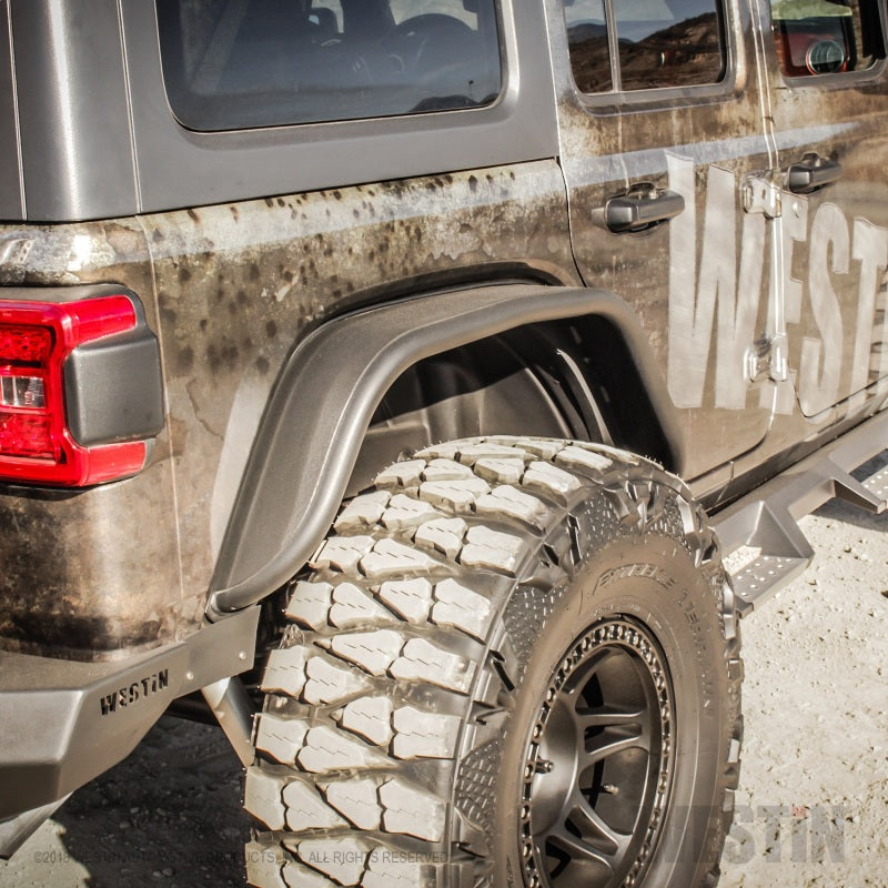 Westin/Snyper 18-20 Jeep Wrangler Tube Fenders - Rear - Textured Black - 2to4wheels