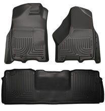 Cargar imagen en el visor de la galería, Husky Liners 10-12 Dodge Ram 2500/3500 Mega Cab WeatherBeater Combo Black Floor Liners