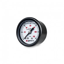 Laden Sie das Bild in den Galerie-Viewer, Grams Performance Universal 0-120 PSI Fuel Pressure Guage - White Face