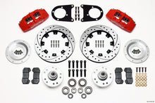 Laden Sie das Bild in den Galerie-Viewer, Wilwood Dynapro 6 Front Hub Kit 12.19in Drilled Red 37-48 Ford Psgr. Car Spindle