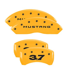 गैलरी व्यूवर में इमेज लोड करें, MGP 4 Caliper Covers Engraved Front Mustang Engraved Rear 37 Yellow finish black ch