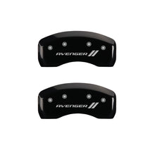 Charger l&#39;image dans la galerie, MGP 4 Caliper Covers Engraved Front &amp; Rear With stripes/Avenger Black finish silver ch